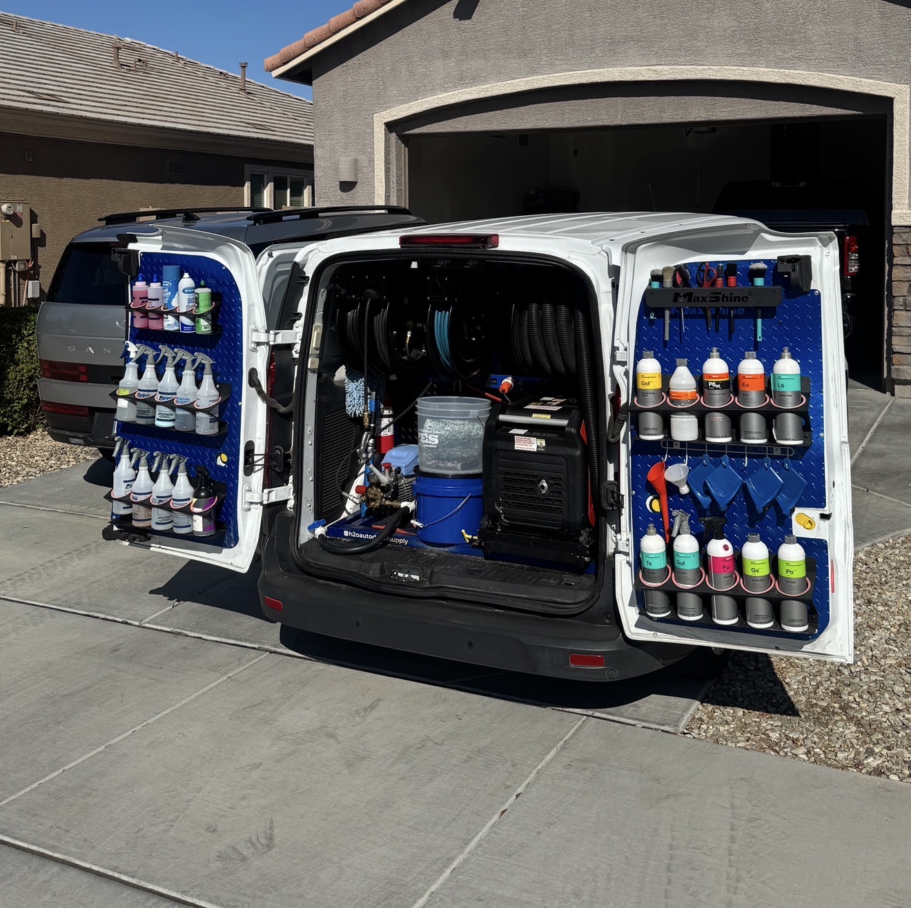 Fiel Auto mobile detailing van fully stocked with products and water tank
